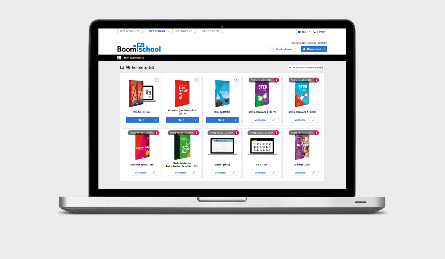 Je hebt een persoonlijke werkruimte met al je lesmateriaal.