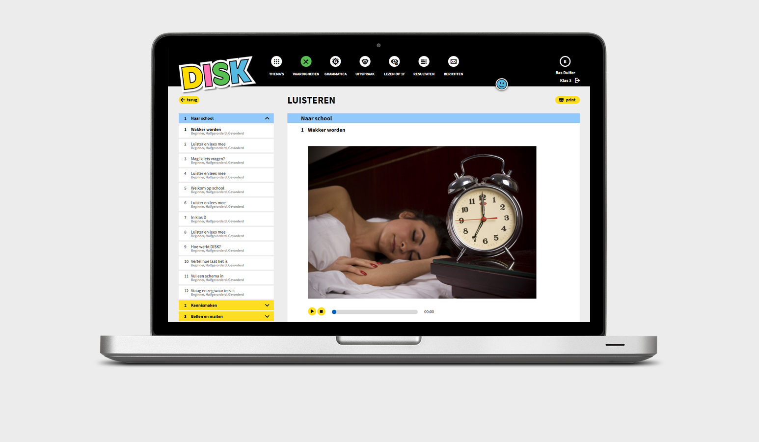 Zo ziet de online leeromgeving van DISK eruit.